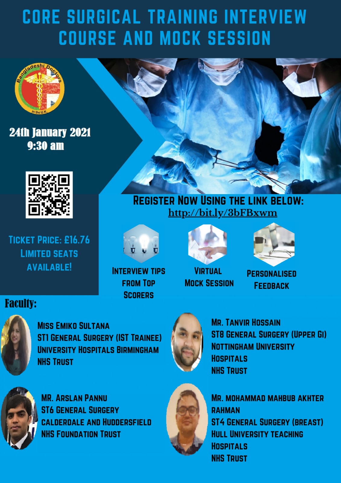 Core Surgical Training interview course and mock session poster