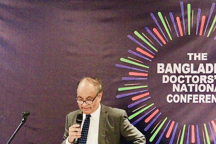 Mr Anwar Choudhury speaking at the Bangladeshi Doctors UK National Conference