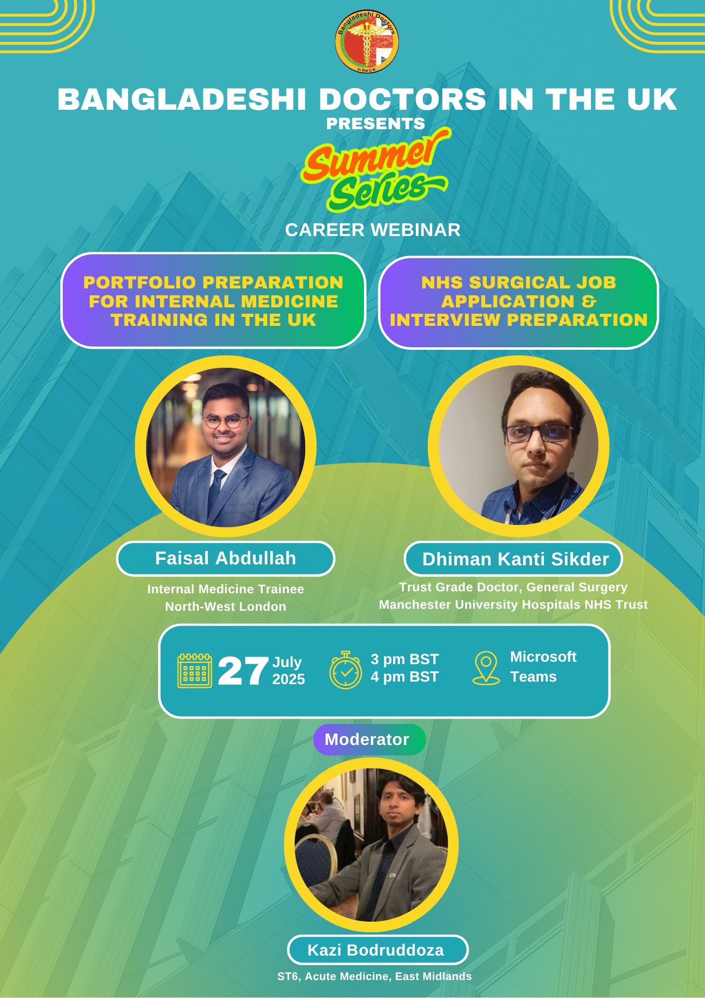Summer Series career webinar poster